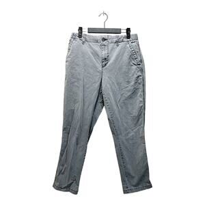 Old Navy Straight Leg Denim Pants Gray Cotton Stretch Hi-Rise Medium Wash Sz M